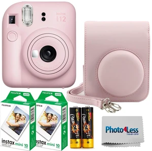 Instax Mini 12 Instant Film Camera Blossom Pink, Instax Mini Twin Pack Instant Film 20 Prints, Prtotective Case, Gift Bundle Instax Mini 12 Instant Film Camera Blossom Pink, Instax Mini Twin Pack Instant Film 20 Prints, Prtotective Case, Gift Bundle