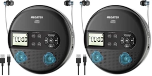 CP27BR Portable CD Player Bluetooth for Car with FM Transmitter, USB, AUX, LCD Display, Anti-Skip, Stereo Speakers, Headphones & Rechargeable Battery Black (Pack of 2) CP27BR Portable CD Player Bluetooth for Car with FM Transmitter, USB, AUX, LCD Display, Anti-Skip, Stereo Speakers, Headphones & Rechargeable Battery Black (Pack of 2)