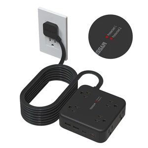 Dual Surge Protector Power Strip, 15 Ft Extension Cord Flat Plug 4 USB (2 USB C) 8 Outlets, 2100J Surge Protection, 20W Multiple Charging Station for Home Office College Dorm, Black Dual Surge Protector Power Strip, 15 Ft Extension Cord Flat Plug 4 USB (2 USB C) 8 Outlets, 2100J Surge Protection, 20W Multiple Charging Station for Home Office College Dorm, Black