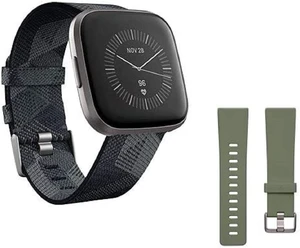 Versa 2 Special Edition Health and Fitness Smartwatch with Heart Rate, Music, Alexa Built-In, Sleep and Swim Tracking, Smoke Woven/Mist Grey, One Size (S and L Bands Included) Versa 2 Special Edition Health and Fitness Smartwatch with Heart Rate, Music, Alexa Built-In, Sleep and Swim Tracking, Smoke Woven/Mist Grey, One Size (S and L Bands Included)