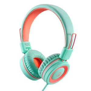K11 Kids Headphones Wired 3.5mm Jack Tangle-Free Mint/Coral 5ft Long Cord, Foldable, Plug in On-Ear Headset for iPad, Kindle Fire, Boys, Girls, School, Laptop Travel Plane Tablet K11 Kids Headphones Wired 3.5mm Jack Tangle-Free Mint/Coral 5ft Long Cord, Foldable, Plug in On-Ear Headset for iPad, Kindle Fire, Boys, Girls, School, Laptop Travel Plane Tablet