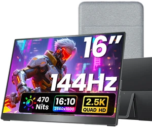 Portable Monitor for Laptop MacBook Surface PC Xbox PS5, Travel Monitor Second Screen for Laptop, HDMI USB-C VESA Compatible Built-in Speaker, 16 Portable Monitor for Laptop MacBook Surface PC Xbox PS5, Travel Monitor Second Screen for Laptop, HDMI USB-C VESA Compatible Built-in Speaker, 16