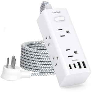 Power Strip Surge Protector, 3Ft Short Extension Cord Flat Plug 6 Outlets with 4 USB Ports (2 USB C), Wall Mount Small Power Strip for Travel, Home Office College Dorm Essentials Station Power Strip Surge Protector, 3Ft Short Extension Cord Flat Plug 6 Outlets with 4 USB Ports (2 USB C), Wall Mount Small Power Strip for Travel, Home Office College Dorm Essentials Station