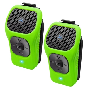 39g Wearable Bluetooth Speaker, Mini Clip-On, 2 Pack, Green Small Magnetic Clip-On Bluetooth Speaker, IPX7 Waterproof, 15 Hour Battery, Open-Ear Awareness, Microphone, 100ft Range 39g Wearable Bluetooth Speaker, Mini Clip-On, 2 Pack, Green Small Magnetic Clip-On Bluetooth Speaker, IPX7 Waterproof, 15 Hour Battery, Open-Ear Awareness, Microphone, 100ft Range
