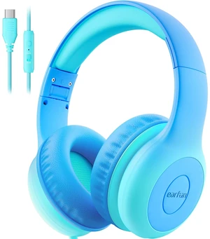 K1 Kids Headphones Wired with Mic, USB Type C Headphones for Kids 85/94dB Volume Limit, Portable Wired Headphone with Shareport, Stereo Sound Foldable Headset for School/Toddler/Tablet, Cyan K1 Kids Headphones Wired with Mic, USB Type C Headphones for Kids 85/94dB Volume Limit, Portable Wired Headphone with Shareport, Stereo Sound Foldable Headset for School/Toddler/Tablet, Cyan