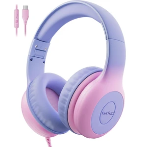 K1 Kids Headphones Wired with Mic, USB Type C Headphone for Kids 85/94dB Volume Limit, Portable Wired Headphone with Shareport, Stereo Sound Foldable Headset for School/Toddler/Tablet Violet K1 Kids Headphones Wired with Mic, USB Type C Headphone for Kids 85/94dB Volume Limit, Portable Wired Headphone with Shareport, Stereo Sound Foldable Headset for School/Toddler/Tablet Violet