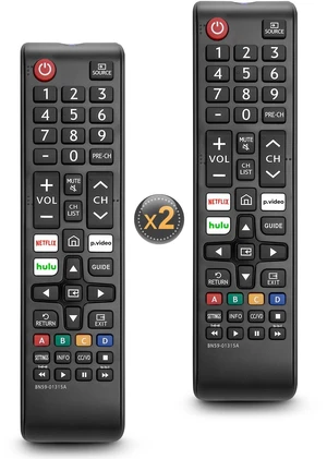 Pack of 2 Universal for Samsung Smart TV Remote Control Replacement for Samsung TV remote, IR wireless, no pairing, 28ft range, NFLX/Hulu shortcut, ABS rubber buttons, spare set saves cost Pack of 2 Universal for Samsung Smart TV Remote Control Replacement for Samsung TV remote, IR wireless, no pairing, 28ft range, NFLX/Hulu shortcut, ABS rubber buttons, spare set saves cost