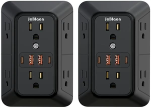 2 Pack Multi Plug Wall Outlet Extender Surge Protector 6 AC Outlet Splitter with 4 USB Ports(2 USB C) Wall Charger 1050J Power Strip 125V/15A, 1875W for Home, Office, Travel Dorm Room Essentials-ETL 2 Pack Multi Plug Wall Outlet Extender Surge Protector 6 AC Outlet Splitter with 4 USB Ports(2 USB C) Wall Charger 1050J Power Strip 125V/15A, 1875W for Home, Office, Travel Dorm Room Essentials-ETL