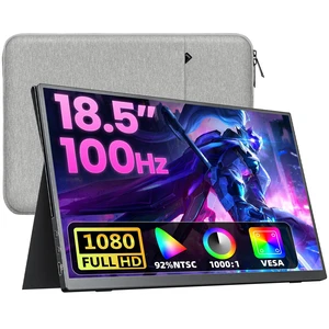 Portable Monitor 18.5 inch FHD 130% sRGB 100Hz HDR HDMI USB-C Travel Monitor for Laptop MacBook PC Surface PS5 Xbox, Large External Display with Cover & Speakers, VESA Compatible Portable Monitor 18.5 inch FHD 130% sRGB 100Hz HDR HDMI USB-C Travel Monitor for Laptop MacBook PC Surface PS5 Xbox, Large External Display with Cover & Speakers, VESA Compatible