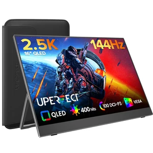 Portable Gaming Monitor 144Hz 2.5K, 16 0.1ms 100% DCI-P3 QLED 400 Nits, FreeSync Monitor, USB-C & MINI HDMI, VESA & Case, Travel Second Screen for Laptop, PC, Computer, Game Consoles Portable Gaming Monitor 144Hz 2.5K, 16 0.1ms 100% DCI-P3 QLED 400 Nits, FreeSync Monitor, USB-C & MINI HDMI, VESA & Case, Travel Second Screen for Laptop, PC, Computer, Game Consoles
