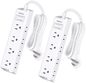 2 Pack Power Strip Surge Protector with 12 Outlets, Extension Cord 5FT Ultra Thin Flat Wall Plug, 3-Side Wide Spaced Outlet Extender, 1050J, Wall Mount Desk Charging Station for Home Office Dorm 2 Pack Power Strip Surge Protector with 12 Outlets, Extension Cord 5FT Ultra Thin Flat Wall Plug, 3-Side Wide Spaced Outlet Extender, 1050J, Wall Mount Desk Charging Station for Home Office Dorm