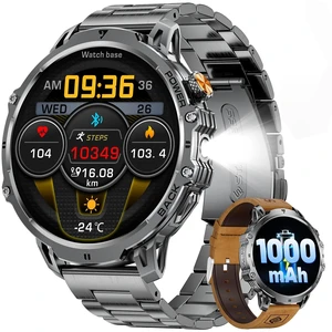 Military Smart Watches for Men(2 Bands), 1000mAh/1.85" HD Large Screen 110+ Sports Modes/Flashlight/IP68 Waterproof/Sleep Monitor Smartwatch, Fitness Tracker Watch for Android iOS,Brown Military Smart Watches for Men(2 Bands), 1000mAh/1.85" HD Large Screen 110+ Sports Modes/Flashlight/IP68 Waterproof/Sleep Monitor Smartwatch, Fitness Tracker Watch for Android iOS,Brown