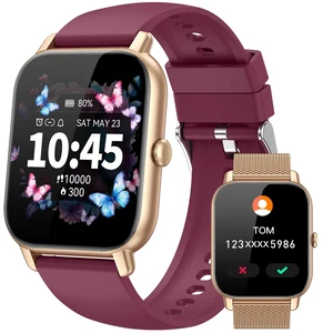 Smart Watches for Men Women, Fitness Tracker with Activity Counter/ Sleep Monitor, IP68 Waterproof Smart Watch for Android iPhone iOS Compatible (Warm Sand Case w/ Burgundy & Vintage Gold Band, 1.83) Smart Watches for Men Women, Fitness Tracker with Activity Counter/ Sleep Monitor, IP68 Waterproof Smart Watch for Android iPhone iOS Compatible (Warm Sand Case w/ Burgundy & Vintage Gold Band, 1.83)