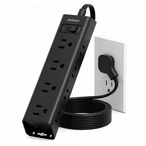 Power Strip Surge Protector with 12 Outlets, Flat Plug Extension Cord 10FT Ultra Thin Wall Plug, 3-Side Wide Spaced Outlet Extender, 1050J, Wall Mount Desk Charging Station for Home Office Garage Power Strip Surge Protector with 12 Outlets, Flat Plug Extension Cord 10FT Ultra Thin Wall Plug, 3-Side Wide Spaced Outlet Extender, 1050J, Wall Mount Desk Charging Station for Home Office Garage