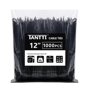 Zip Ties 12 inch, Black Zip Ties 1000 pack, 40lb, Cable Ties, Self-locking Wire ties for indoor and outdoor use, by Zip Ties 12 inch, Black Zip Ties 1000 pack, 40lb, Cable Ties, Self-locking Wire ties for indoor and outdoor use, by