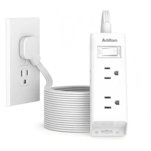 Flat Plug Power Strip with 6 Outlet Extender, 25 FT Extension Cord Flat Wall Plug with Multiple Outlets, No Surge Protector for Cruise Ship, Travel, Dorm, Home Office, Cruise Essentials, White Flat Plug Power Strip with 6 Outlet Extender, 25 FT Extension Cord Flat Wall Plug with Multiple Outlets, No Surge Protector for Cruise Ship, Travel, Dorm, Home Office, Cruise Essentials, White