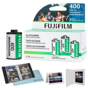 400 Color Negative Film (35mm Roll Film, 36 Exposures, 3-Pack) + BluebirdSales Photo Album, Photo Frames (10 Frames) + Microfiber Cleaning Cloth 400 Color Negative Film (35mm Roll Film, 36 Exposures, 3-Pack) + BluebirdSales Photo Album, Photo Frames (10 Frames) + Microfiber Cleaning Cloth
