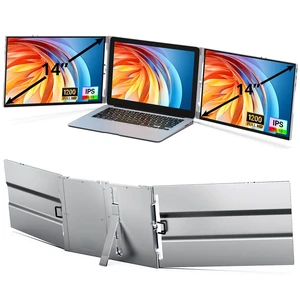 Laptop Screen Extender, 14" FHD 1200P Portable Triple Monitor for 13"-17" Laptops, Aluminum Alloy Stand, Compatible with MacOS/Windows/Chrome Laptop Screen Extender, 14" FHD 1200P Portable Triple Monitor for 13"-17" Laptops, Aluminum Alloy Stand, Compatible with MacOS/Windows/Chrome