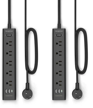 Surge Protector Power Strip 15 ft Cord-5 Outlets 3 USB Ports 1 USB C Port,Power Strip Long Cord(1250W/10A),700J,Power Strips with Surge Protection,(2 Pack) Surge Protector Power Strip 15 ft Cord-5 Outlets 3 USB Ports 1 USB C Port,Power Strip Long Cord(1250W/10A),700J,Power Strips with Surge Protection,(2 Pack)