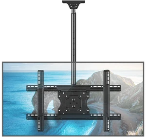 Ceiling TV Mount for 40-75 Inch Flat Curved TVs, 360° Rotation Heavy Duty Articulating Pole with 99 lbs Capacity, Max VESA 600x400mm, Adjustable Height Ceiling Mount for Restaurant/Office Ceiling TV Mount for 40-75 Inch Flat Curved TVs, 360° Rotation Heavy Duty Articulating Pole with 99 lbs Capacity, Max VESA 600x400mm, Adjustable Height Ceiling Mount for Restaurant/Office
