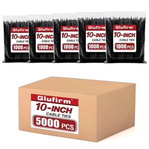 Zip Ties 10 inch (5000 Pack), Black Cable Ties, 45lb Tensile Strength, Wire Ties Zip Ties 10 inch (5000 Pack), Black Cable Ties, 45lb Tensile Strength, Wire Ties