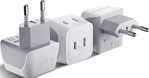European Travel Plug Adapter - Type C, Dual Input, Compact (3 Pack) USA to Type C adapter, Lightweight Design, European Plug Adapter for Netherlands, Spain, Austria, Greece and More European Travel Plug Adapter - Type C, Dual Input, Compact (3 Pack) USA to Type C adapter, Lightweight Design, European Plug Adapter for Netherlands, Spain, Austria, Greece and More