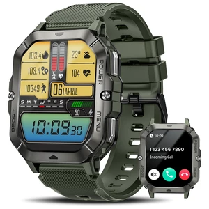 Military Smart Watches for Men (Answer/Make Calls), Waterproof Rugged Fitness Tracker with Blood Pressure/Heart Rate/SpO2/Sleep, Bluetooth Tactical Smart Watch for Android and iPhone, Military Green Military Smart Watches for Men (Answer/Make Calls), Waterproof Rugged Fitness Tracker with Blood Pressure/Heart Rate/SpO2/Sleep, Bluetooth Tactical Smart Watch for Android and iPhone, Military Green