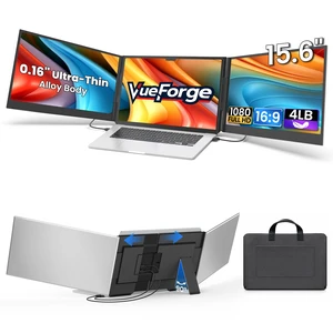 Laptop Screen Extender, 15.6 Ultra-Slim Triple Portable Monitor for Laptop, Two Cable USB-C/HDMI Plug-Play, Travel Dual Monitor for 1317.3" Laptops, MacOS/Windows/Android Laptop Screen Extender, 15.6 Ultra-Slim Triple Portable Monitor for Laptop, Two Cable USB-C/HDMI Plug-Play, Travel Dual Monitor for 1317.3" Laptops, MacOS/Windows/Android