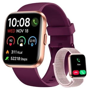 Smart Watch for Women, Answer/Make Calls, Alexa Built-in, 1.85" Touch Screen Fitness Tracker for Android & iPhone, Heart Rate/Sleep/SpO2 Monitor Smartwatch, Waterproof (Deep Purple) Smart Watch for Women, Answer/Make Calls, Alexa Built-in, 1.85" Touch Screen Fitness Tracker for Android & iPhone, Heart Rate/Sleep/SpO2 Monitor Smartwatch, Waterproof (Deep Purple)