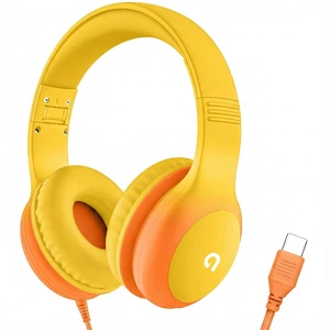 Wired Kids Headphones with USB C Plug, 85dB Safe Volume, Adjustable Headband, Tangle-Free Cord Headphones for School, Tablet, Travel (Yellow & Orange, Without Microphone) Wired Kids Headphones with USB C Plug, 85dB Safe Volume, Adjustable Headband, Tangle-Free Cord Headphones for School, Tablet, Travel (Yellow & Orange, Without Microphone)