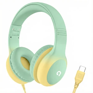 Wired Kids Headphones with USB C Plug, 85dB Safe Volume, Adjustable Headband, Tangle-Free Cord Headphones for School, Tablet, Travel (Mint Green & Cream Yellow, Without Microphone) Wired Kids Headphones with USB C Plug, 85dB Safe Volume, Adjustable Headband, Tangle-Free Cord Headphones for School, Tablet, Travel (Mint Green & Cream Yellow, Without Microphone)