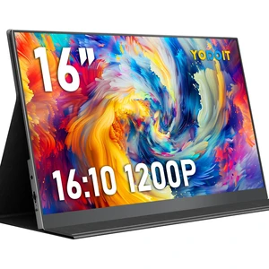 Portable Monitor for Laptop 1920×1200 16" FHD Screen IPS Display with USB Type C Port, Built-in Speakers and Smart Cover Compatible with PC, MacBook, Xbox (Black) Portable Monitor for Laptop 1920×1200 16" FHD Screen IPS Display with USB Type C Port, Built-in Speakers and Smart Cover Compatible with PC, MacBook, Xbox (Black)