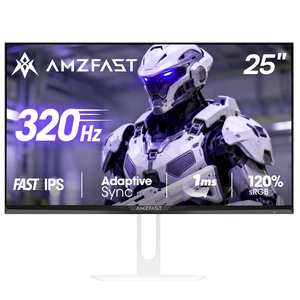 25 Inch White Gaming Monitor 320Hz/300Hz/240Hz, FHD 1080P 1ms Fast IPS Monitor, Exchange (DP Cable) TÜV Rheinland Eye Care AI Crosshair, Night Vision Function, AMZG25F6F 25 Inch White Gaming Monitor 320Hz/300Hz/240Hz, FHD 1080P 1ms Fast IPS Monitor, Exchange (DP Cable) TÜV Rheinland Eye Care AI Crosshair, Night Vision Function, AMZG25F6F