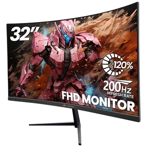 32" FHD 200Hz Curved Gaming Monitor, 1800R, AMD FreeSync, Black VA Screen, 120%sRGB Color, Blue Light Filter, HDMI/DP and Wall Mount Setup For PC Gaming, Computer Work, Movies and Streaming 32" FHD 200Hz Curved Gaming Monitor, 1800R, AMD FreeSync, Black VA Screen, 120%sRGB Color, Blue Light Filter, HDMI/DP and Wall Mount Setup For PC Gaming, Computer Work, Movies and Streaming