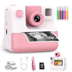 Kids Camera Instant Print, Christmas Birthday Gifts for Girl Boys Kids 3-12 FHD Selfie Digital Video Cameras Toddler 3 Rolls Print Paper & 32G Card (Retro, Pink-white) Kids Camera Instant Print, Christmas Birthday Gifts for Girl Boys Kids 3-12 FHD Selfie Digital Video Cameras Toddler 3 Rolls Print Paper & 32G Card (Retro, Pink-white)