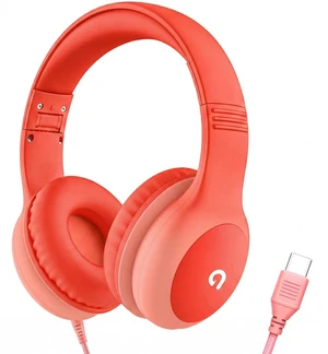 Wired Kids Headphones with USB C Plug, 85dB Safe Volume, Adjustable Headband, Tangle-Free Cord Headphones for School, Tablet, Travel (Coral Red & Soft Peach, Without Microphone) Wired Kids Headphones with USB C Plug, 85dB Safe Volume, Adjustable Headband, Tangle-Free Cord Headphones for School, Tablet, Travel (Coral Red & Soft Peach, Without Microphone)