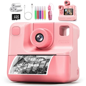 Kids Camera Instant Print, Christmas Birthday Gifts for Girl Boys Kids 3-12 FHD Selfie Digital Video Cameras Toddler 3 Rolls Print Paper & 32G Card (Light pink) Kids Camera Instant Print, Christmas Birthday Gifts for Girl Boys Kids 3-12 FHD Selfie Digital Video Cameras Toddler 3 Rolls Print Paper & 32G Card (Light pink)