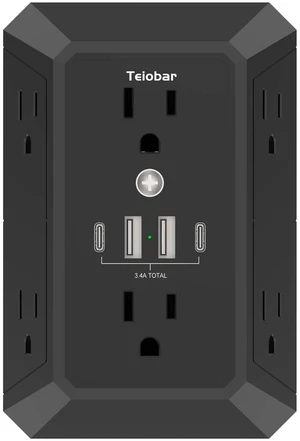 Multi Plug Wall Outlet Surge Protector with 6-Outlet & 4 USB Ports(2USB-C) Outlet Extender with 1680 Joules, Multiple Outlet Splitter for Home Office Dorm Room Essentials, ETL Listed, Black Multi Plug Wall Outlet Surge Protector with 6-Outlet & 4 USB Ports(2USB-C) Outlet Extender with 1680 Joules, Multiple Outlet Splitter for Home Office Dorm Room Essentials, ETL Listed, Black