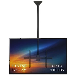 Mount-It Ceiling TV Mount Bracket, Fits 40 42 47 50 55 60 70 Inch Flat Panel Televisions, Adjustable Height Telescoping Tilt and Swivel, Mount on Vaulted Ceilings Up To VESA 600x400 (MI-509L), Black Mount-It Ceiling TV Mount Bracket, Fits 40 42 47 50 55 60 70 Inch Flat Panel Televisions, Adjustable Height Telescoping Tilt and Swivel, Mount on Vaulted Ceilings Up To VESA 600x400 (MI-509L), Black