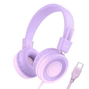 USB Type C Kids Headphone for School, 94dB Safe Volume Limited, Foldable Stereo Sound Tangle-Free Type C Cord, On-Ear Headphones for Boys/Girls/Students/Tablet/Travel(Gradient Purple) USB Type C Kids Headphone for School, 94dB Safe Volume Limited, Foldable Stereo Sound Tangle-Free Type C Cord, On-Ear Headphones for Boys/Girls/Students/Tablet/Travel(Gradient Purple)