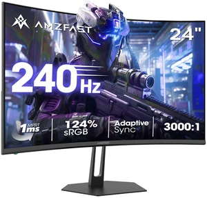 24" Curved Gaming Monitor, 240Hz 1ms 1080P, Ultra-Slim Base Adaptive Sync, 124% sRGB, 3000:1, HDR, 1500R, HDMI 2.0 & DP 1.4 AMZG24C1 Pro for Competitive FPS 24" Curved Gaming Monitor, 240Hz 1ms 1080P, Ultra-Slim Base Adaptive Sync, 124% sRGB, 3000:1, HDR, 1500R, HDMI 2.0 & DP 1.4 AMZG24C1 Pro for Competitive FPS