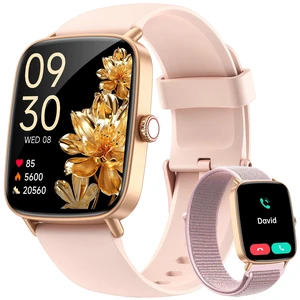Smart Watch for Women, 1.85" HD AMOLED Fitness Tracker (Answer/Call) with 24/7 Heart Rate/Sleep/SpO2 Monitor for iPhone & Android, 120+ Sports Modes Smartwatch with IP68 Waterproof, 2 Bands Smart Watch for Women, 1.85" HD AMOLED Fitness Tracker (Answer/Call) with 24/7 Heart Rate/Sleep/SpO2 Monitor for iPhone & Android, 120+ Sports Modes Smartwatch with IP68 Waterproof, 2 Bands