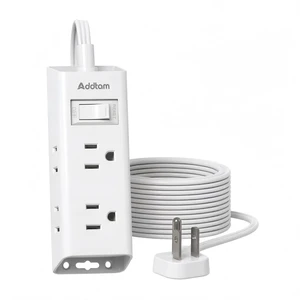 Flat Plug Power Strip with 6 Outlet Extender, 15 FT Extension Cord Flat Wall Plug with Multiple Outlets, No Surge Protector for Cruise Ship, Travel, Dorm, Home Office, Cruise Essentials, White Flat Plug Power Strip with 6 Outlet Extender, 15 FT Extension Cord Flat Wall Plug with Multiple Outlets, No Surge Protector for Cruise Ship, Travel, Dorm, Home Office, Cruise Essentials, White