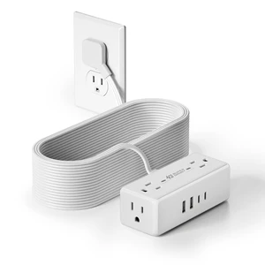 20Ft Long Extension Cord, Flat Plug Surge Protector Power Strip Charging Station with 4 Outlets & 4 USB (2 USB C) Wall Mountable Outlet Extender for Home Office College Dorm Room Essentials 20Ft Long Extension Cord, Flat Plug Surge Protector Power Strip Charging Station with 4 Outlets & 4 USB (2 USB C) Wall Mountable Outlet Extender for Home Office College Dorm Room Essentials