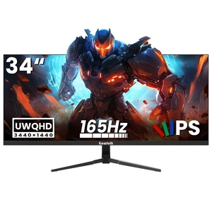 34 Inch Ultrawide Gaming Monitor, 165Hz UWQHD 4K Flat Screen FreeSync, PIP/PBP Mode, Dual HDMI 2.0 & DP 1.4, VESA, Assist Crosshair 34 Inch Ultrawide Gaming Monitor, 165Hz UWQHD 4K Flat Screen FreeSync, PIP/PBP Mode, Dual HDMI 2.0 & DP 1.4, VESA, Assist Crosshair