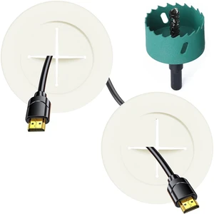 TV Wire Hider Kit for Wall Mount TV, in Wall Cable Management Kit, Includes 2 Pass Throughs and Hole Saw Drill Attachment for Easy InstallOff-White TV Wire Hider Kit for Wall Mount TV, in Wall Cable Management Kit, Includes 2 Pass Throughs and Hole Saw Drill Attachment for Easy InstallOff-White