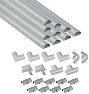 157in Cord Cover Kit, Self-Adhesive Wire Hiders, Cable Raceway to Hide Wires on Wall, Electrical Cable Management - 10x 15.7 Lengths & 19 Accessories - 1.18" (W) x 0.59" (H) - Gray 157in Cord Cover Kit, Self-Adhesive Wire Hiders, Cable Raceway to Hide Wires on Wall, Electrical Cable Management - 10x 15.7 Lengths & 19 Accessories - 1.18" (W) x 0.59" (H) - Gray