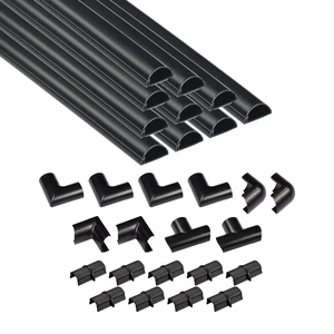 157in Cord Cover Kit, Self-Adhesive Wire Hiders, Cable Raceway to Hide Wires on Wall, Electrical Cable Management - 10x 15.7 Lengths & 19 Accessories - 1.18" (W) x 0.59" (H) - Black 157in Cord Cover Kit, Self-Adhesive Wire Hiders, Cable Raceway to Hide Wires on Wall, Electrical Cable Management - 10x 15.7 Lengths & 19 Accessories - 1.18" (W) x 0.59" (H) - Black