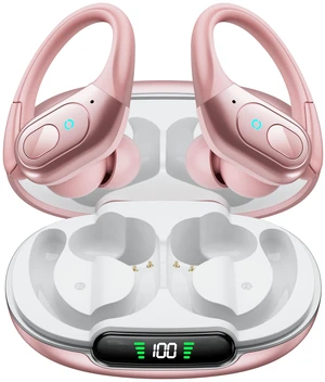 Active Noise Cancelling Earbuds Wireless Rose Gold Ear Buds 90Hrs Playback Stereo Bass Earphones with Mic Over-Ear Hooks IPX7 Waterproof Headset for Sports Running Active Noise Cancelling Earbuds Wireless Rose Gold Ear Buds 90Hrs Playback Stereo Bass Earphones with Mic Over-Ear Hooks IPX7 Waterproof Headset for Sports Running