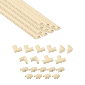 157in Cord Hider Kit, Patented Cable Cover, Hide Wires on Wall, Channel for TV Mount Cords, Raceway Wire Hiders, Paintable, Adhesive, Half Round, 10x 0.78in W x 0.39in H x 15.7in L, Beige 157in Cord Hider Kit, Patented Cable Cover, Hide Wires on Wall, Channel for TV Mount Cords, Raceway Wire Hiders, Paintable, Adhesive, Half Round, 10x 0.78in W x 0.39in H x 15.7in L, Beige